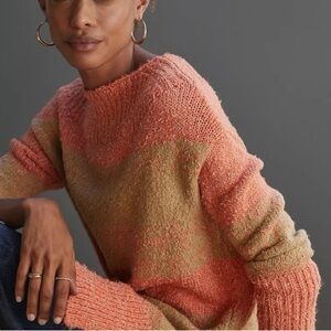 Pilcro x Anthropologie Rugby Tunic Sweater Striped Mockneck Size M